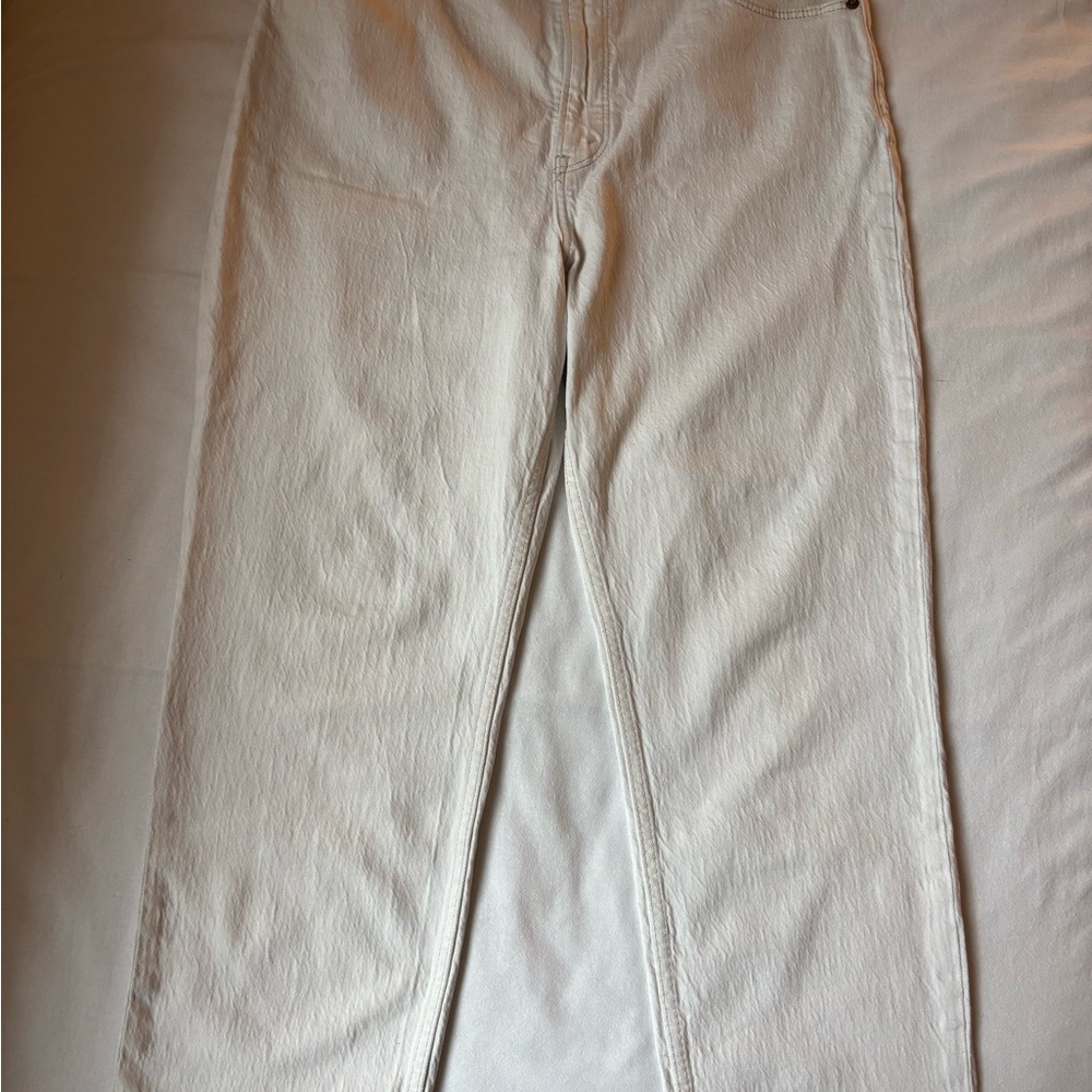 Abercrombie & Fitch Women's Straight Leg Jeans - Cream